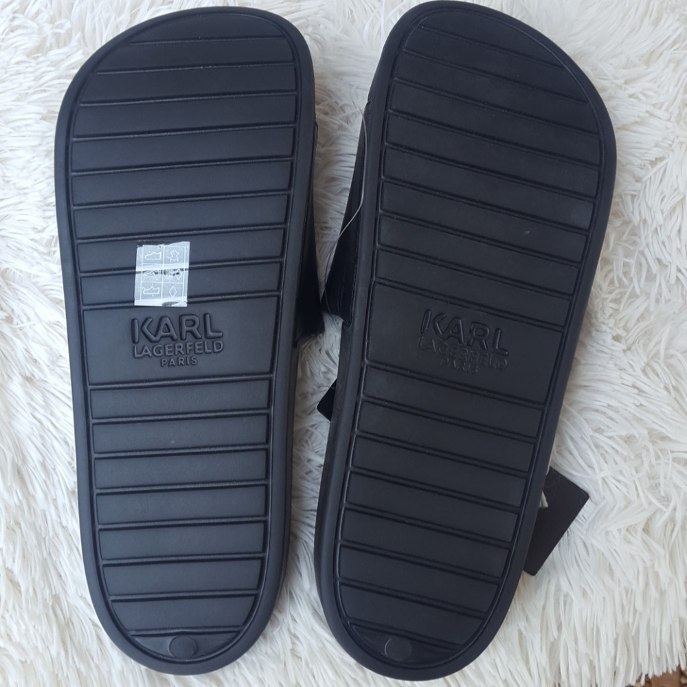 Karl Lagerfeld black Zaira slides new with tags - Picture 6 of 7